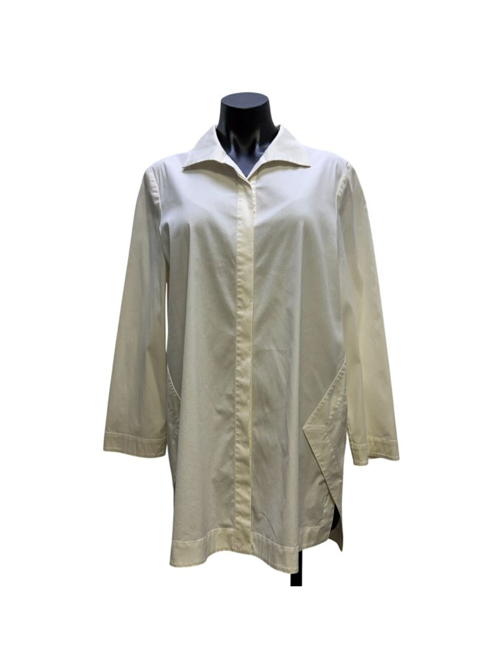 Lafayette 148 New York White Button-Down Blouse L